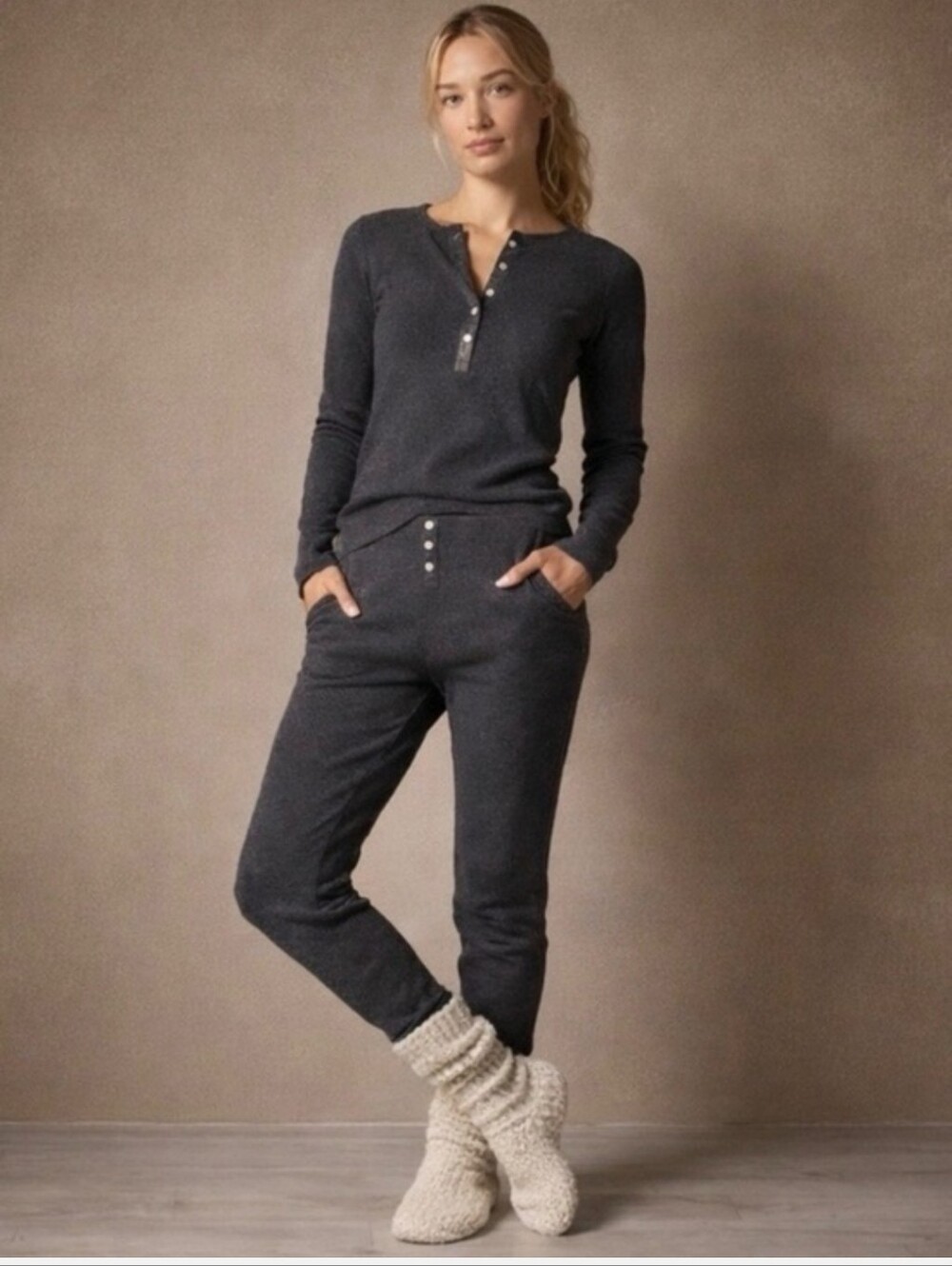 J crew Waffle-knit pajama set